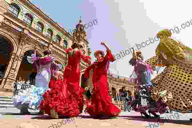 A Colorful Image Of A Spanish Fiesta, Featuring Traditional Dancers And Musicians Spanish: Learn Spanish For Beginners: A Simple Guide That Will Help You On Your Language Learning Journey