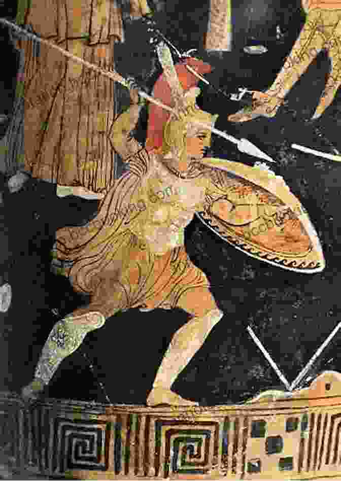 A Depiction Of Achilles In Battle, His Face Fierce And Determined Amidst The Chaos Of War. The Iliad: With Original Illustrated