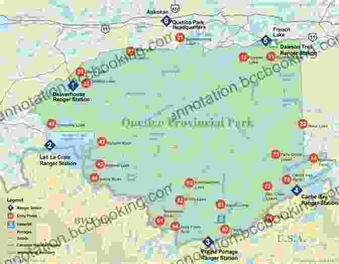 A Detailed Map Of Quetico Provincial Park With Canoe Routes And Portage Locations Marked Quetico: Near To Nature S Heart
