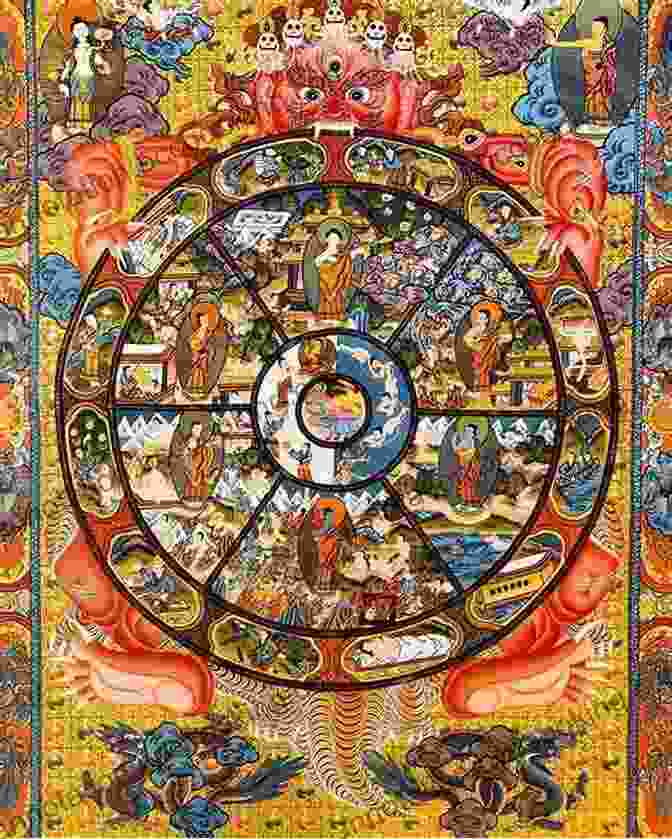 A Thangka Painting Depicting The Buddha Surrounded By Deities, Symbols, And Mandalas. The Handbook Of Tibetan Buddhist Symbols