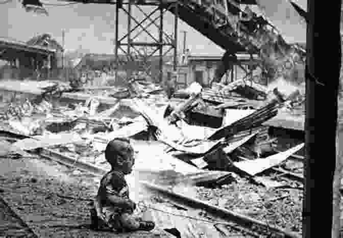 Black And White Photo Of A Young Boy Standing Amid The Ruins Of Shanghai A Foreign Kid In World War II Shanghai