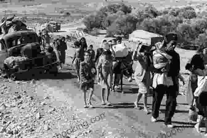 Black And White Photograph Of Palestinian Refugees Fleeing Their Homes During The Nakba The Ethnic Cleansing Of Palestine