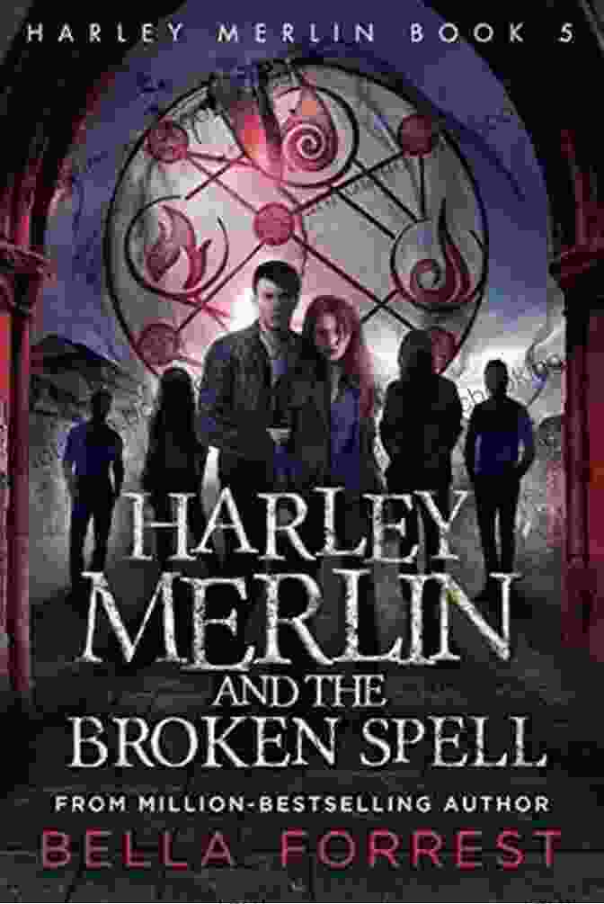 Book Cover Of Harley Merlin And The Broken Spell, Depicting A Young Wizard Holding A Staff, Surrounded By Magical Creatures And Landscapes. Harley Merlin 5: Harley Merlin And The Broken Spell