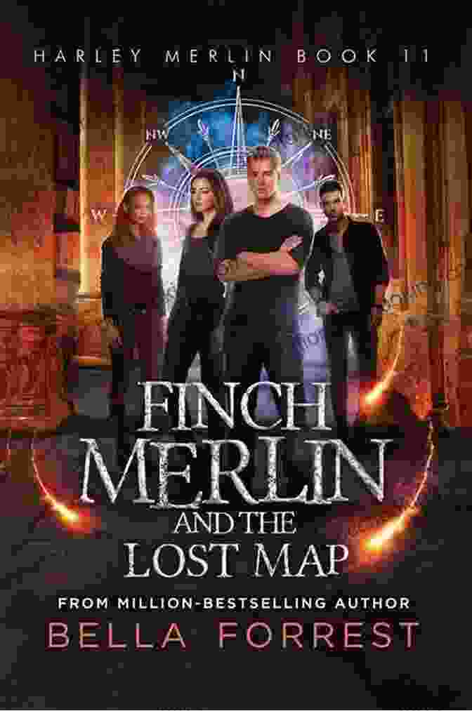 Finch Merlin Holding A Faded Map, Surrounded By Gears And Inventions. Harley Merlin 11: Finch Merlin And The Lost Map
