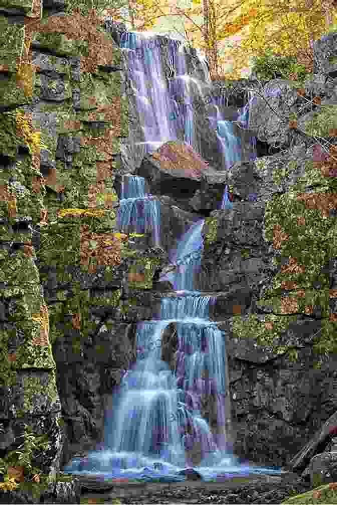 Hiker Admiring A Waterfall In Acadia National Park Maine At Last Flourishing