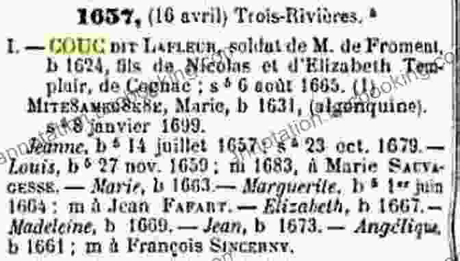Pierre Couc Dit Lafleur, Marie Miteouamigoukoue, And Their Children Fur Trade Families Of Quebec Pierre Couc Dit Lafleur And Marie Miteouamigoukoue Volume 4