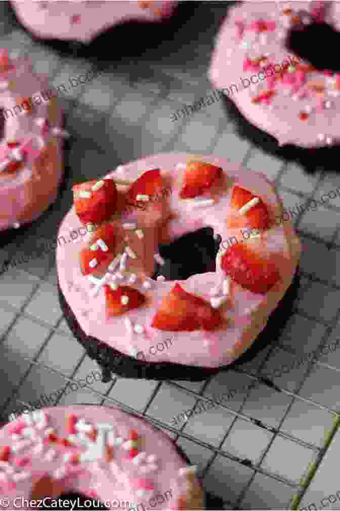 Strawberry Glazed Donut With White Chocolate Drizzle The Best Of Donuts Cookbook With 50 Sticky Hot Donut Recipes Delicious Of All Time