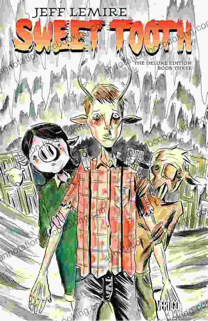 Sweet Tooth Two Deluxe Edition Cover Featuring Gus And Jepperd In A Post Apocalyptic Setting Surrounded By Vibrant Nature Sweet Tooth: Two Deluxe Edition